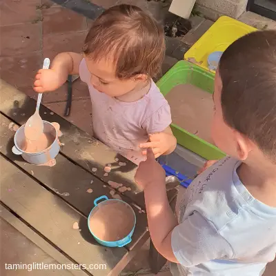 How to Make Taste-Safe Kinetic Sand - Happy Toddler Playtime