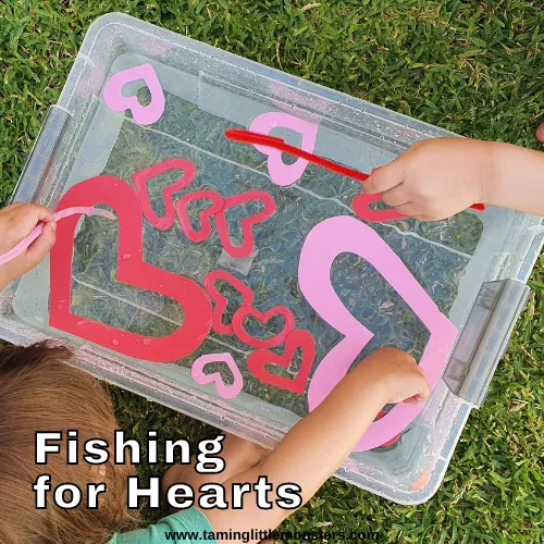 Fishing for Hearts - Easy Valentines Fine Motor Activity - Taming Little  Monsters