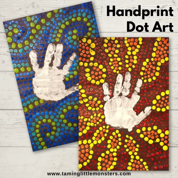 Handprint Dot Art for Kids - Taming Little Monsters