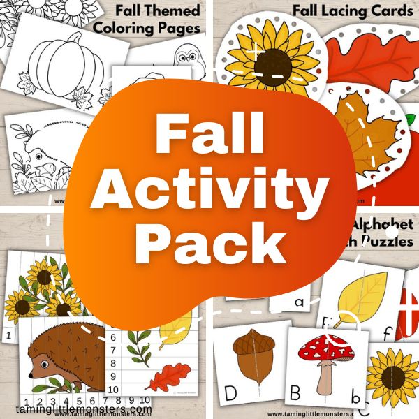 Make your Autumn themed lessons easy with the Fall Activity Pack. Print and play activities for preschool and kindergarteners.