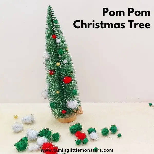 Pom Pom Christmas Tree - Fine Motor Activity for Kids - Taming