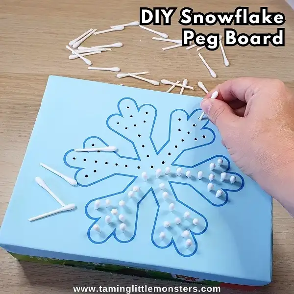 DIY Snowflake Peg Board (Fine Motor Activity for Winter) - Taming