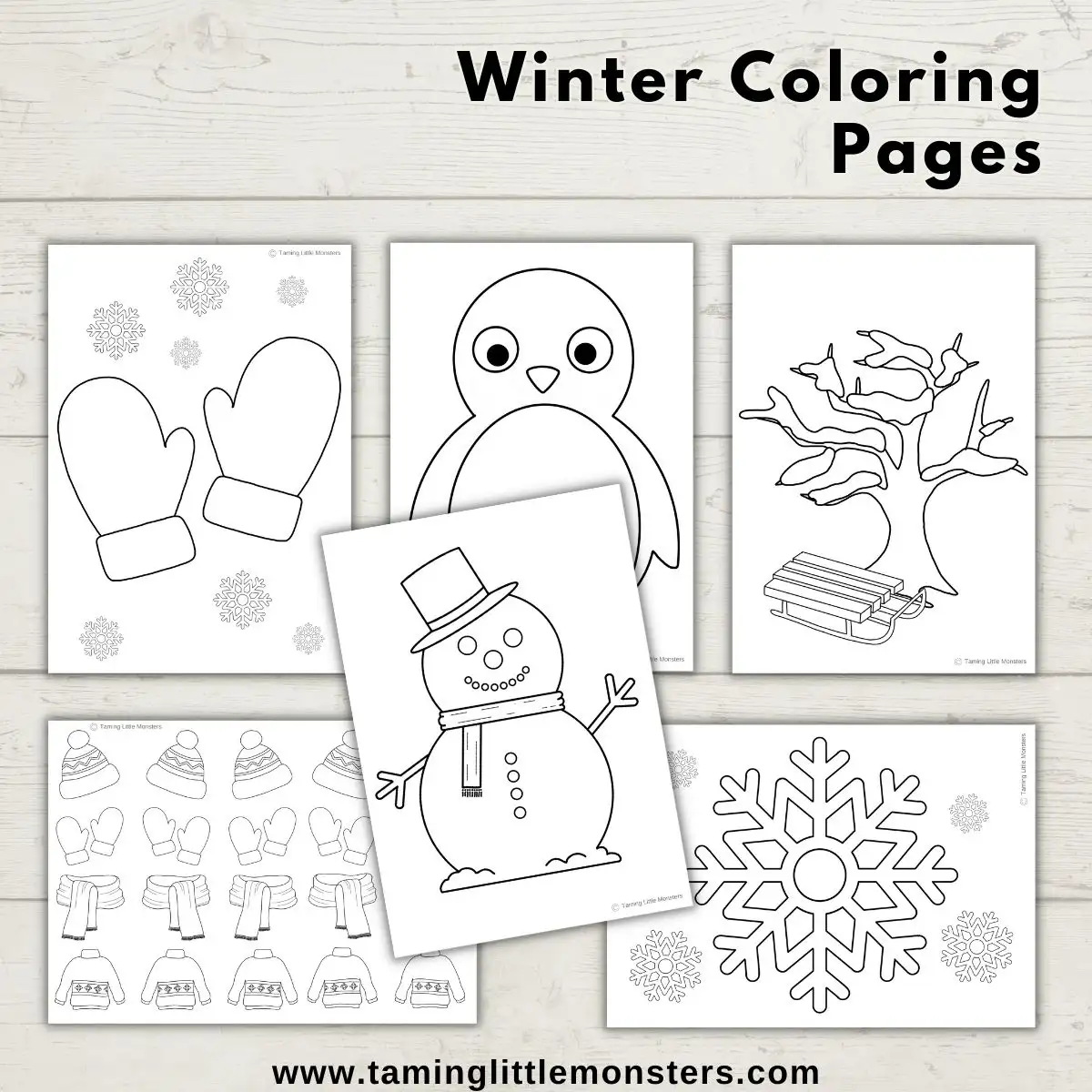 6 Free Printable Winter Coloring Pages for Kids - Taming Little Monsters