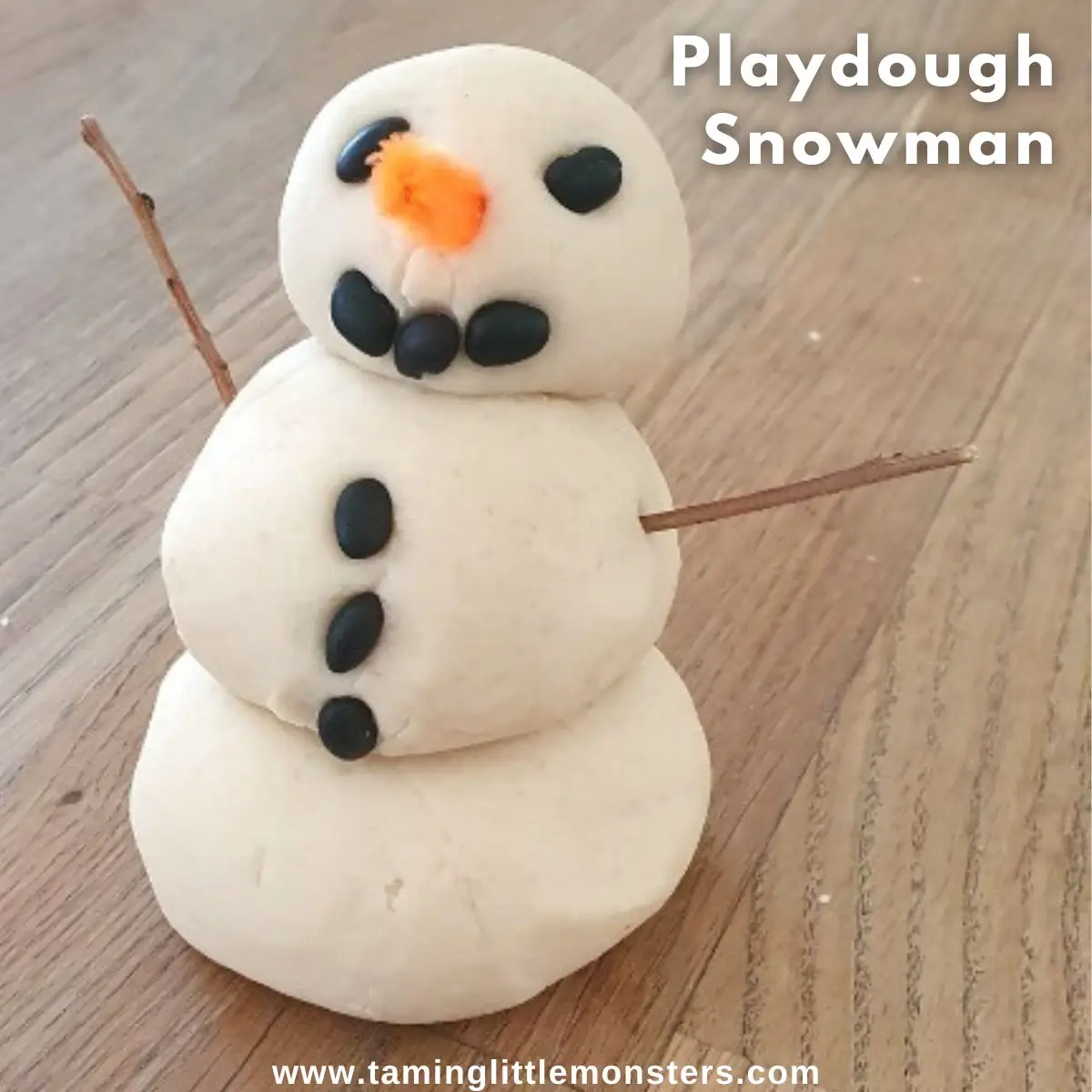 Snowman Playdough - Messy Little Monster