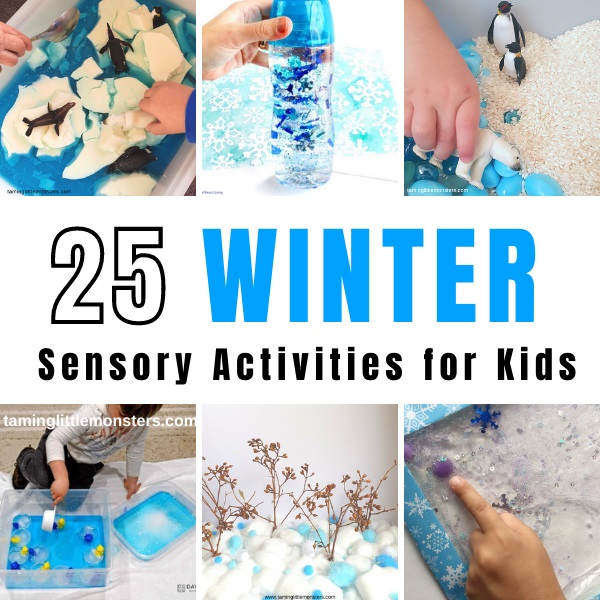 Super Easy Winter Rice Sensory Bin - Happy Toddler Playtime
