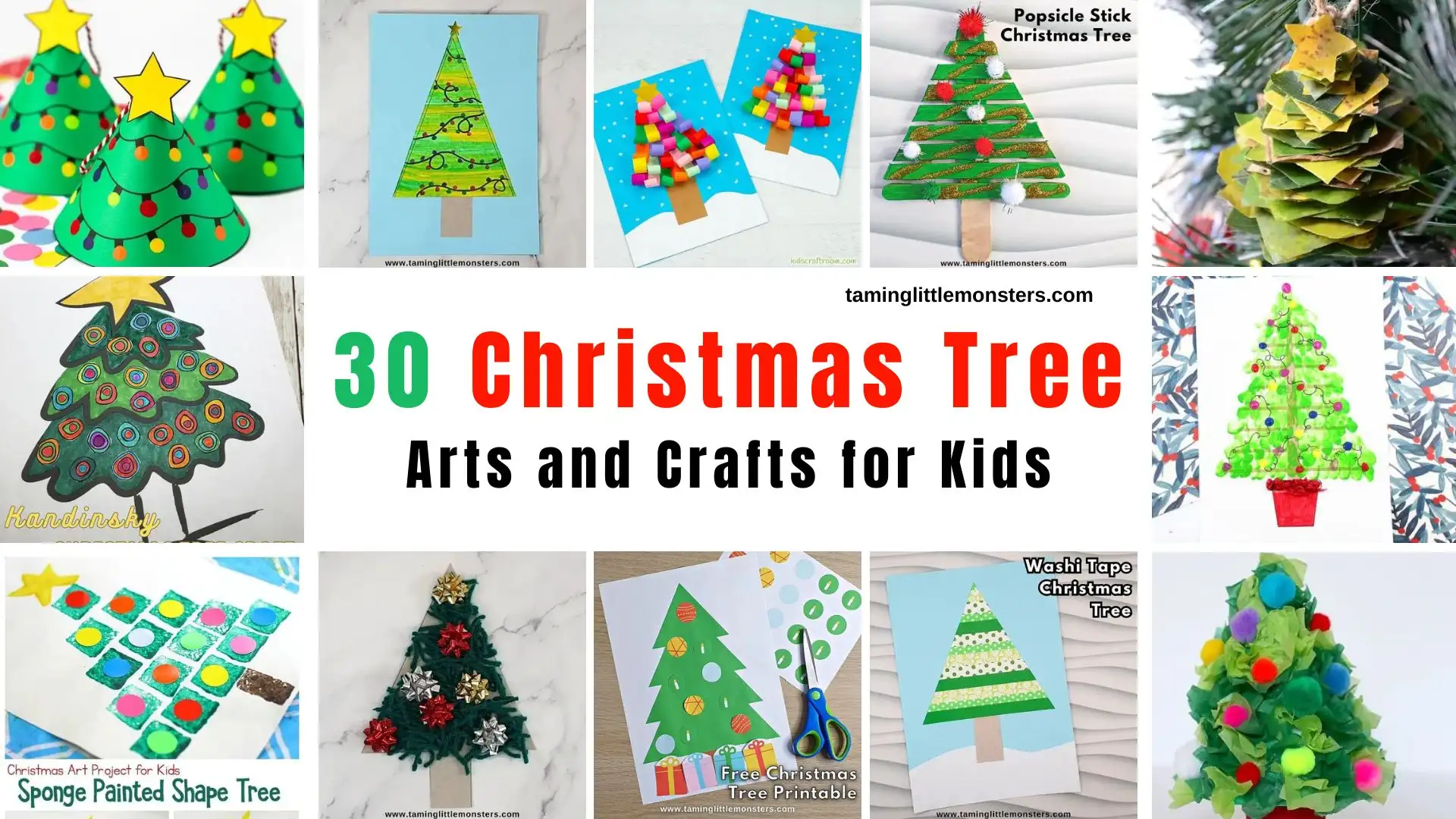 30 Fun and Easy Christmas Tree Crafts for Kids - Taming Little Monsters